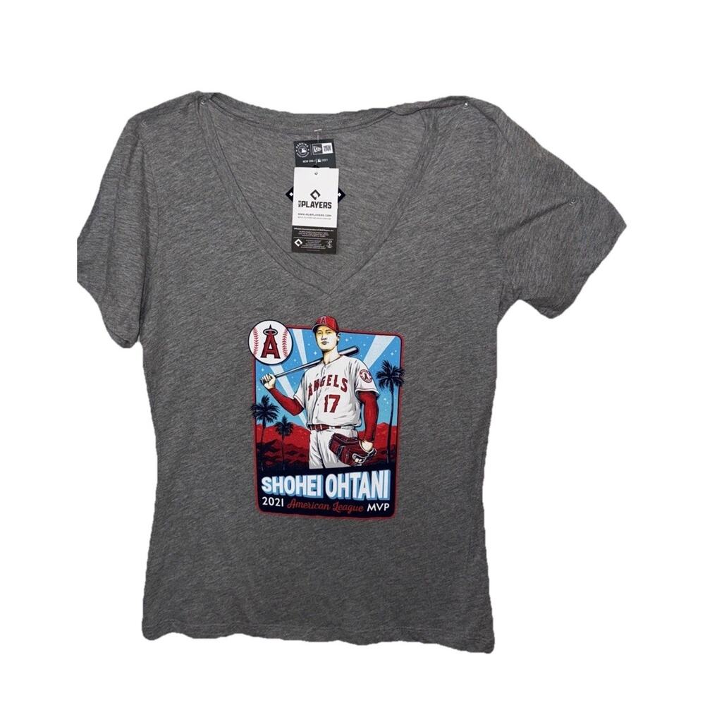 NWT MLB Women’s VNeck New Era Los Angeles Angels Shohei Ohtani 2021 MVP SZ L
